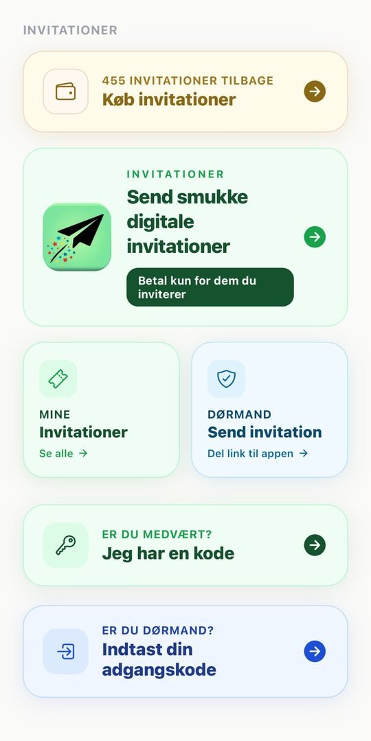 Invite Green home screen